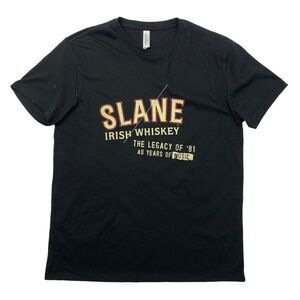 Slane Irish Whiskey T Shirt Mens L Large Black Short Sleeve Cotton Blend New